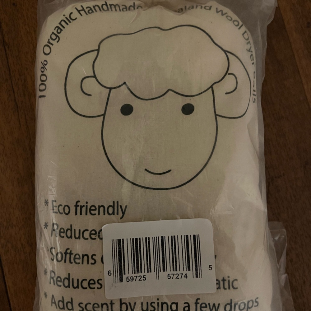 Organic handmade wool dryer balls six pack.